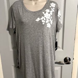Women’s Top/Jersey by Simply Vera, Gray and White, Size Large